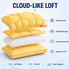 Microfibre Cooling Pillow - Pink - 74x48cm - Image 3