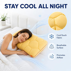 Microfibre Cooling Pillow - White - 74x48cm - Marshmallow Cool-Touch - Image 4