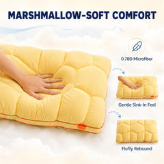 Microfibre Cooling Pillow - White - 74x48cm - Marshmallow Cool-Touch - Image 5