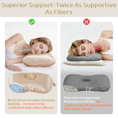 Piercing Pillow - Ear Piercing Pillow With Foam Plug, Adjust Shredded Memory Foam Picrcing Pillow For Side Sleepers, Donut Pi