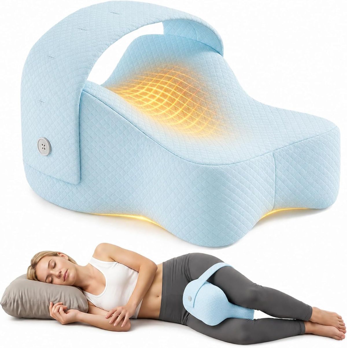 Side Sleeper Knee Pillow Hip Pain Relief Sciatica Pain Relief Ergonomic Leg - Blue - Size 35cm*25cm*16cm