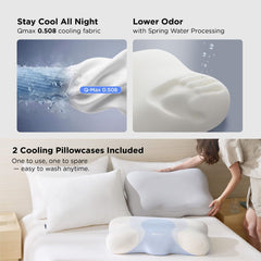Cervical Neck Pillow - Memory Foam Pillows for Ergonomic Orthopedic Pillow for Neck Pain Relief, Double - Sided Design Shape 