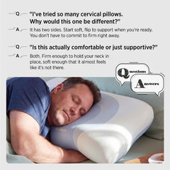 Cervical Neck Pillow - Memory Foam Pillows for Ergonomic Orthopedic Pillow for Neck Pain Relief, Double - Sided Design Shape 