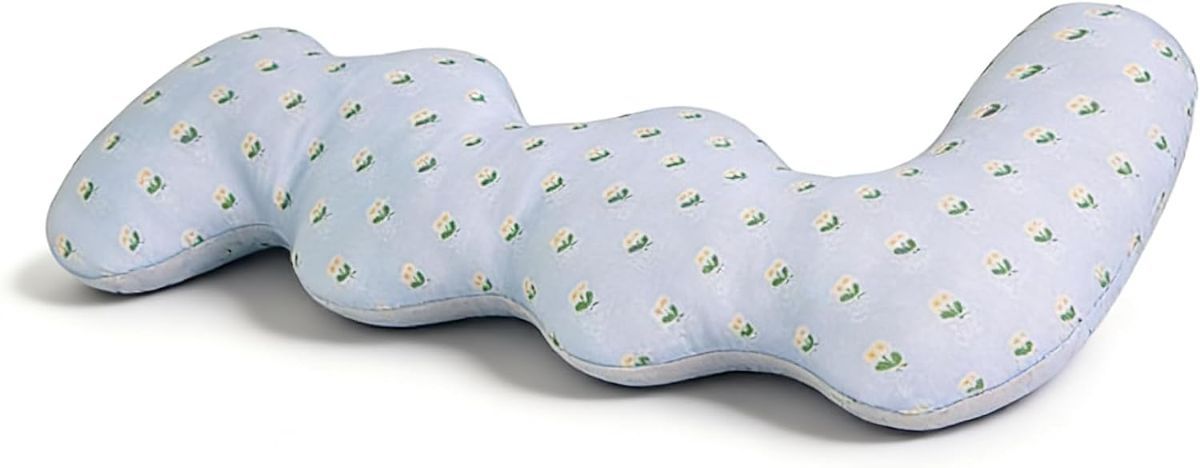 Long Rectangular Leg Pillow for Side Sleeping, Breathable Summer Cushion with Removable Washable Cover, Slim Lightweight Supp
