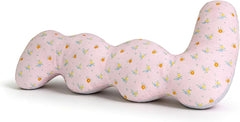 Long Rectangular Leg Pillow for Side Sleeping, Breathable Summer Cushion with Removable Washable Cover, Slim Lightweight Supp