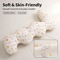 Long Rectangular Leg Pillow for Side Sleeping, Breathable Summer Cushion with Removable Washable Cover, Slim Lightweight Supp