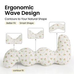 Long Rectangular Leg Pillow for Side Sleeping, Breathable Summer Cushion with Removable Washable Cover, Slim Lightweight Supp