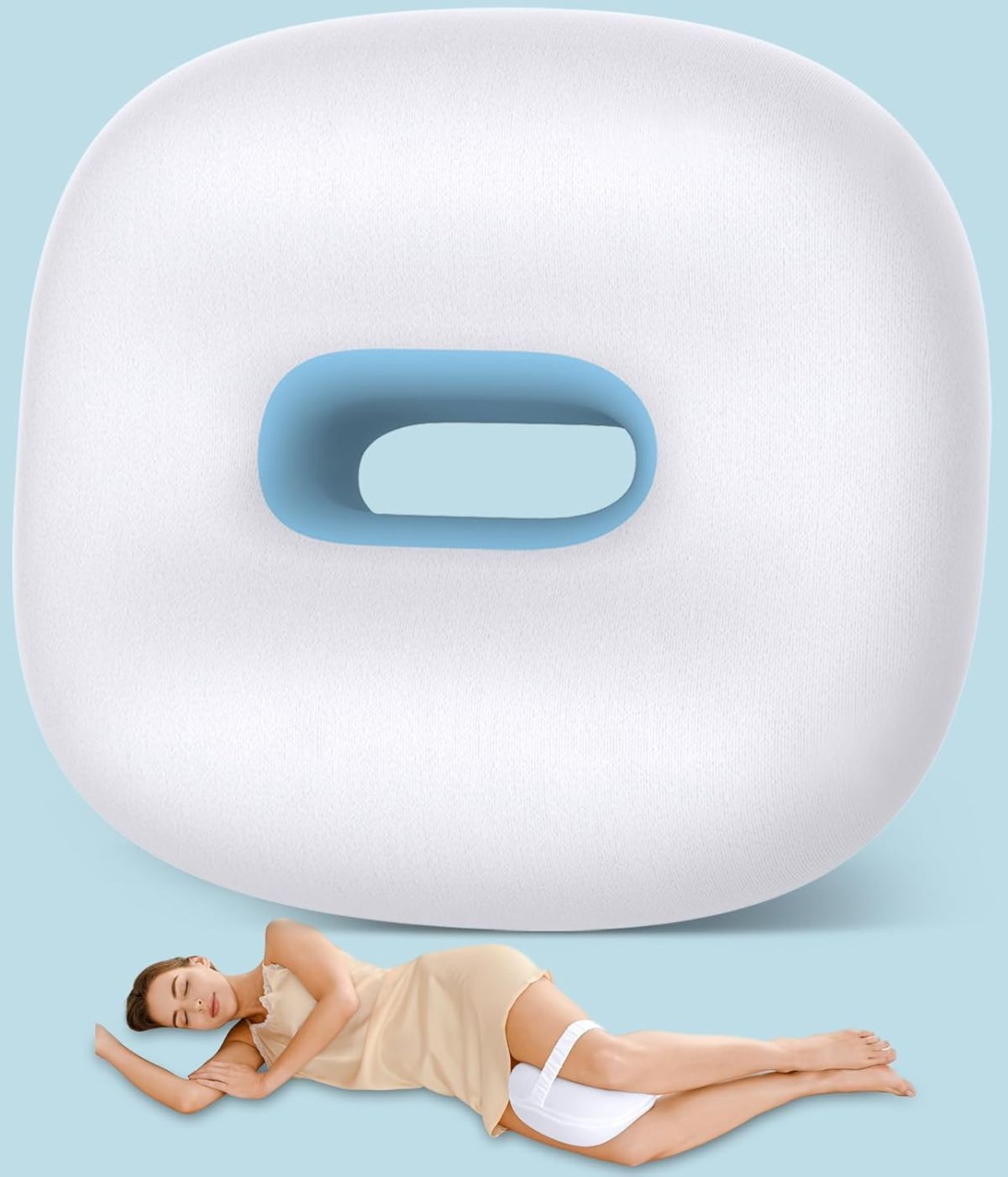 Side Sleeper Knee Pillow, Memory Foam Leg Pillow, Ergonomic Between Leg Pillow Eases Back Hip Pain, Spine Alignment Sciatica 