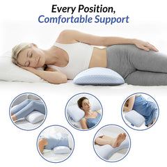 Inflatable Lumbar Support Pillow for Bed with Customized Lower Back Pain Relief & Support, Memory Foam Back Support for Side 