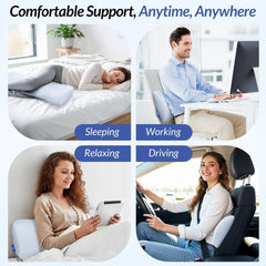 Inflatable Lumbar Support Pillow for Bed with Customized Lower Back Pain Relief & Support, Memory Foam Back Support for Side 