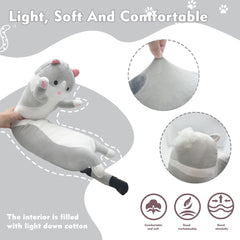 Long Cat Plush Pillow Cat Plush Toy PP Fabric Pillow Soft Cat Pillow Cat-Themed - Pink - Size 43.3in