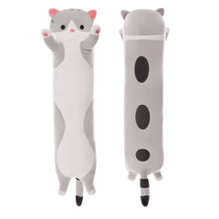 Long Cat Plush Pillow Cat Plush Toy PP Fabric Pillow Soft Cat Pillow Cat-Themed - Yellow - Size 27.5in