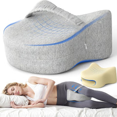 Legacy Leg & Knee Foam Support Pillow for Side Sleepers Soothing Relief for Back, Hips, Knees, Joints, Nerves & Muscles - Gra