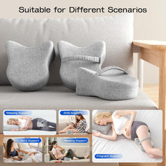 Legacy Leg & Knee Foam Support Pillow for Side Sleepers Soothing Relief for Back, Hips, Knees, Joints, Nerves & Muscles - Whi