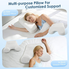 Side Sleeper Pillow for Adults with Arm Holes, Slow Rebound Memory Foam Arm Pillow for Comfortable Neck and Shoulder Support,