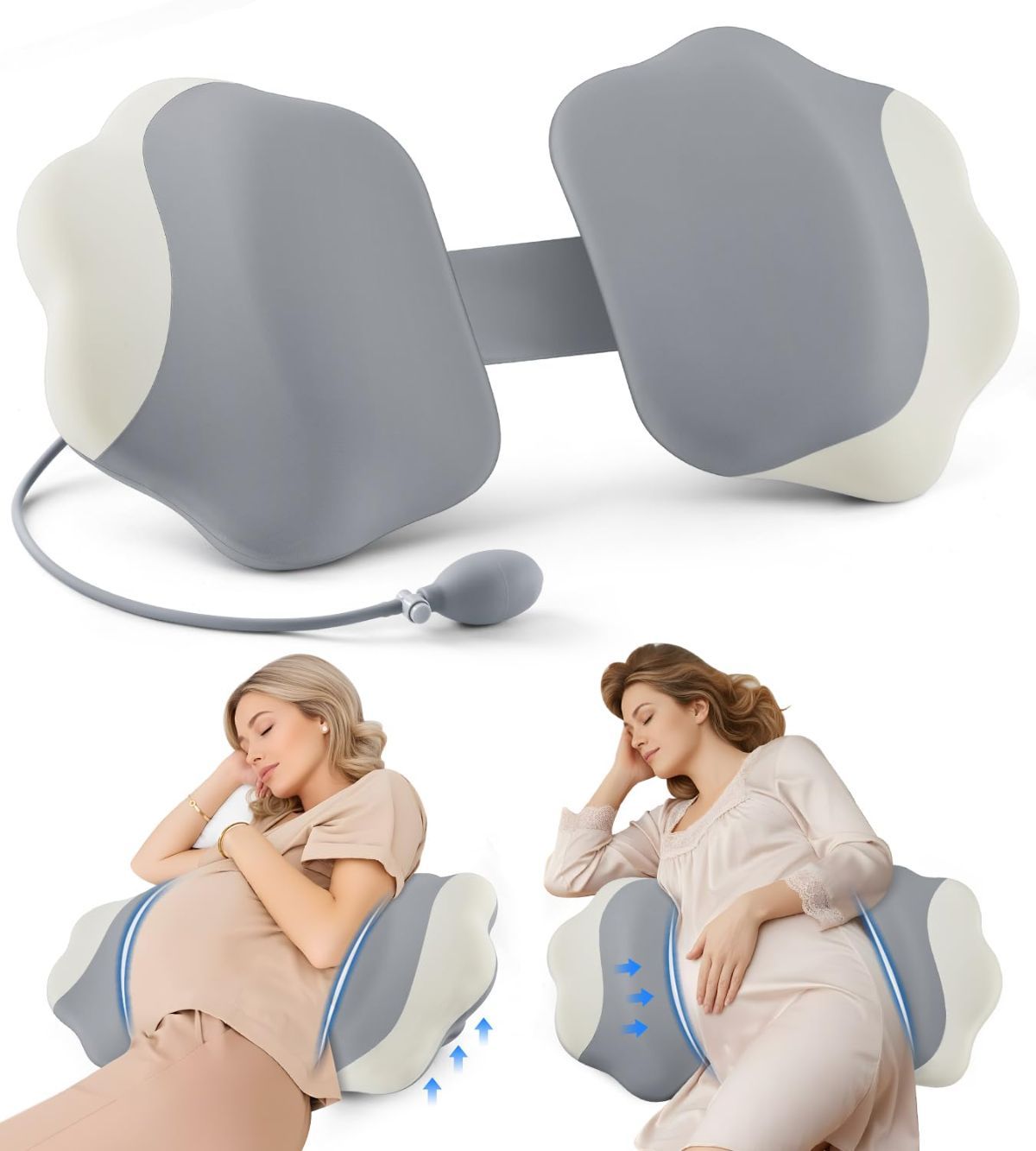 Pregnancy Pillows for Sleeping, Memory Foam Maternity Pillow Support for Back Belly HIPS, Adjustable Travel Wedge Pillow for 