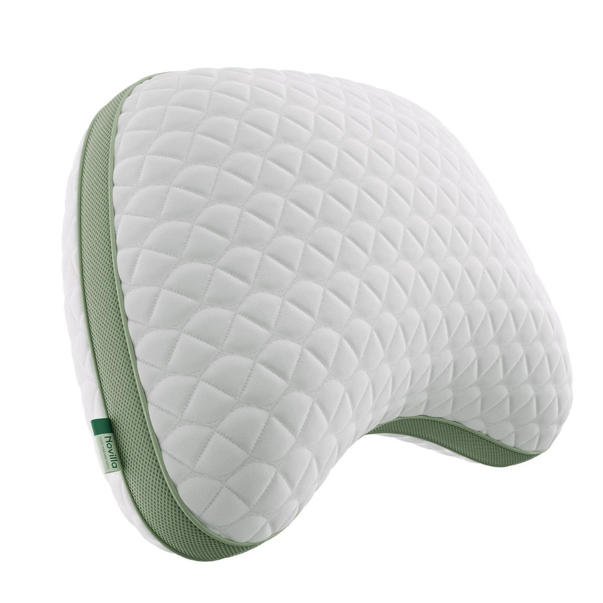 Tencel Side Sleeper Pillow for Neck and Shoulder Pain, Curved Crescent Design with Adjustable Shredded Memory Foam, Silk-Like