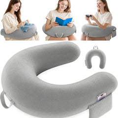 Reading Lap Pillow Ergonomic U Shape Cushion | Reading Pillow for Bed for Adults Elbow Rest Reduces Fatigue Desk Couch Floor 
