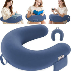 Reading Lap Pillow Ergonomic U Shape Cushion | Reading Pillow for Bed for Adults Elbow Rest Reduces Fatigue Desk Couch Floor 