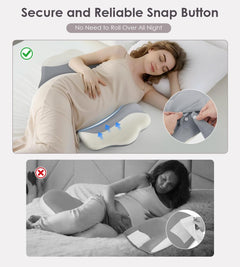 Pregnancy Pillows for Sleeping, Memory Foam Maternity Pillow Support for Back Belly HIPS, Adjustable Travel Wedge Pillow for 