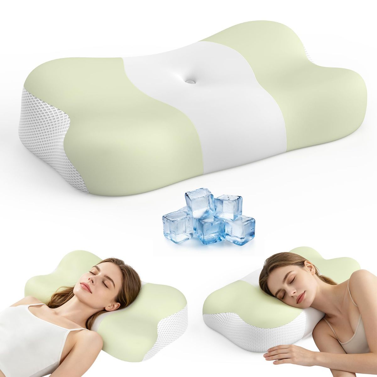 Memory Foam Cervical Pillow, Neck Comfort Support,Ergonomic High-Low Contour Neck Pillow, Supportive Sleeping Pillow for Side