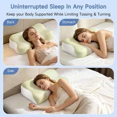 Memory Foam Cervical Pillow, Neck Comfort Support,Ergonomic High-Low Contour Neck Pillow, Supportive Sleeping Pillow for Side