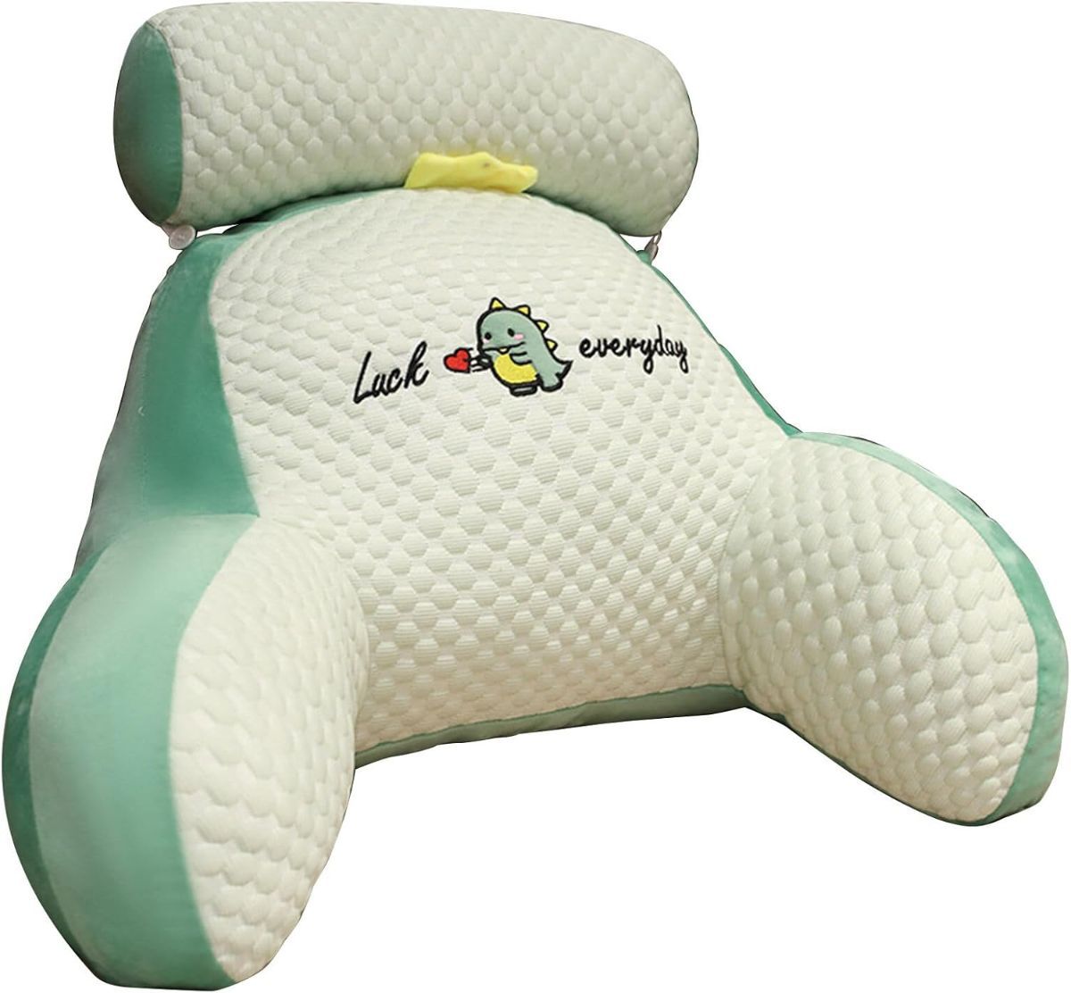 Reading Pillow for Kid Or Adult Large Back Pillow for Sitting Up in Bed Detachable Neck Roll with Arms Large Bed Rest Pillow 