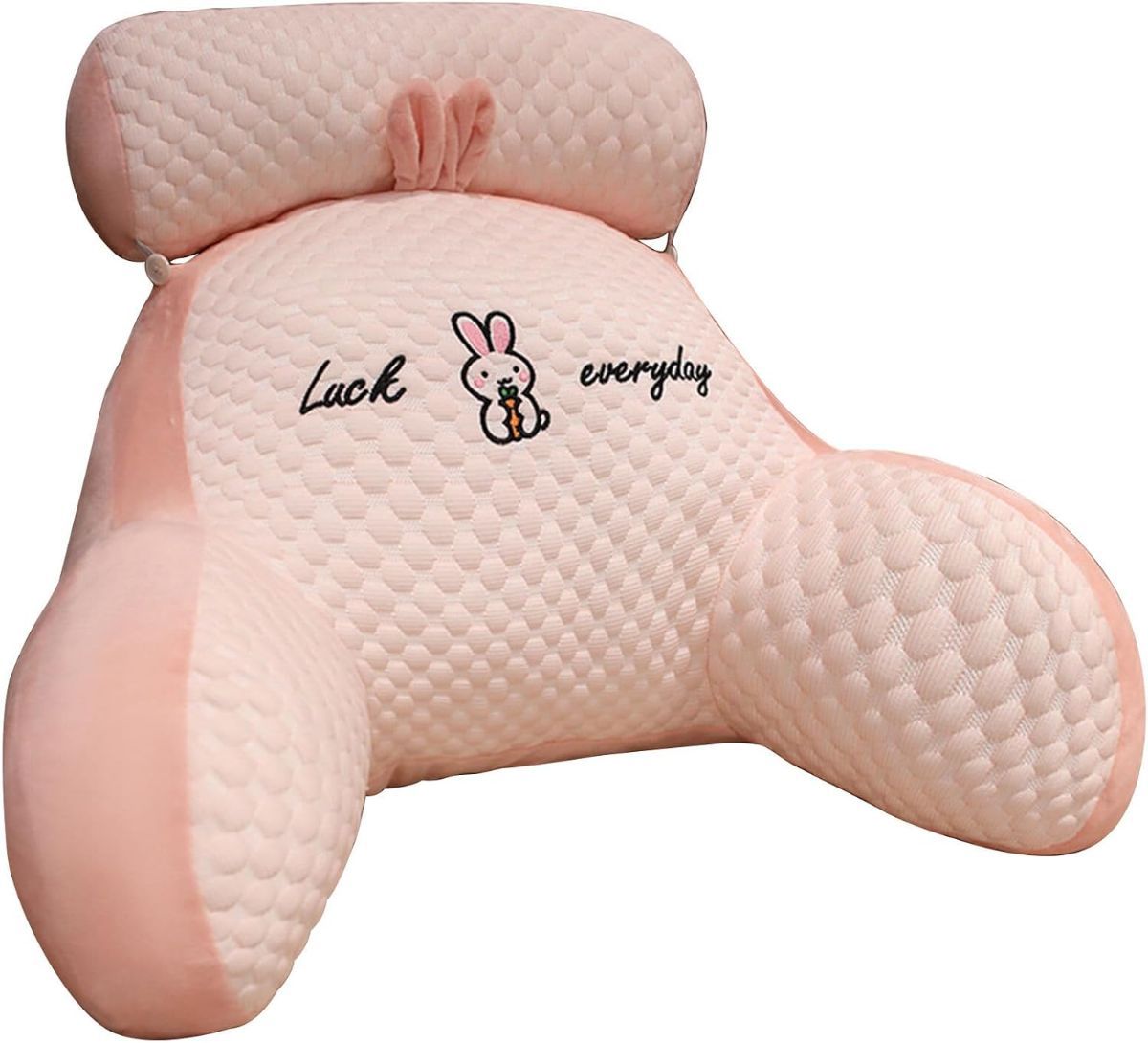 Reading Pillow for Kid Or Adult Large Back Pillow for Sitting Up in Bed Detachable Neck Roll with Arms Large Bed Rest Pillow 