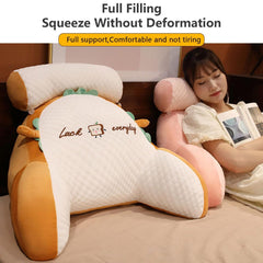 Reading Pillow for Kid Or Adult Large Back Pillow for Sitting Up in Bed Detachable Neck Roll with Arms Large Bed Rest Pillow 