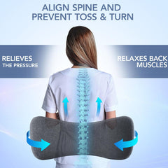 Lumbar Support Pillow for Sleeping Memory Foam Lumbar Pillow for Lower Back Pain Relief Back Support Pillow for Side,Back and
