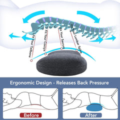 Lumbar Support Pillow for Sleeping Memory Foam Lumbar Pillow for Lower Back Pain Relief Back Support Pillow for Side,Back and