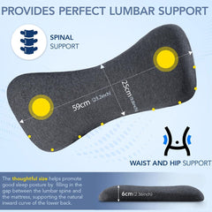 Lumbar Support Pillow for Sleeping Memory Foam Lumbar Pillow for Lower Back Pain Relief Back Support Pillow for Side,Back and