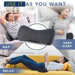 Lumbar Support Pillow for Sleeping Memory Foam Lumbar Pillow for Lower Back Pain Relief Back Support Pillow for Side,Back and