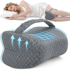Knee Pillow for Side Sleepers, Supportive Memory Foam Leg Pillow for Side Sleeping with Elastic Strap, Heart-Shape Pillow Bet