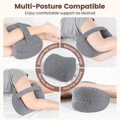 Knee Pillow for Side Sleepers, Supportive Memory Foam Leg Pillow for Side Sleeping with Elastic Strap, Heart-Shape Pillow Bet