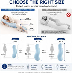 Pea Pod Shape Body Pillow for Adults Full-Body Support Side Sleeper Pillow, Pregnancy Back Pain Relief, Soft Hug Pillow with 