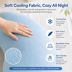 Pea Pod Shape Body Pillow for Adults Full-Body Support Side Sleeper Pillow, Pregnancy Back Pain Relief, Soft Hug Pillow with 