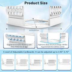 4-Piece Bed Sheet Holders Set – Adjustable No-Pin Fitted Sheet Clips for Mattress Corners, Prevents Sliding and Creasing (Whi