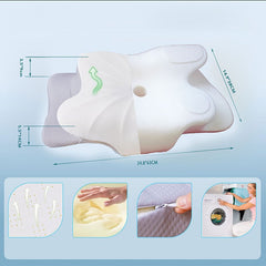 High-Performance Butterfly Memory Foam Pillow – 15° Cervical Support, Cooling Gel Cover, Ergonomic Contour Design for Neck Pa