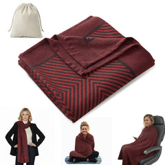Premium Travel Blanket – Ultra-Soft Knit Wrap for Airplane, Car, Office Naps, and Gifts – Lightweight, Breathable, and Stylis