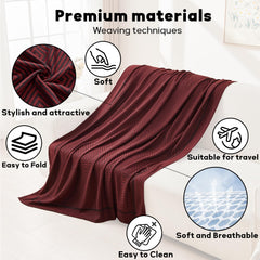 Premium Travel Blanket – Ultra-Soft Knit Wrap for Airplane, Car, Office Naps, and Gifts – Lightweight, Breathable, and Stylis