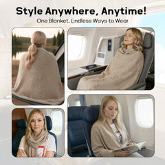Premium Travel Blanket – Ultra-Soft Knit Wrap for Airplane, Car, Office Naps, and Gifts – Lightweight, Breathable, and Stylis