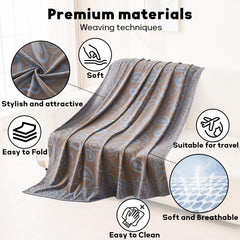 Premium Travel Blanket – Ultra-Soft Knit Wrap for Airplane, Car, Office Naps, and Gifts – Lightweight, Breathable, and Stylis