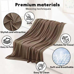 Premium Travel Blanket – Ultra-Soft Knit Wrap for Airplane, Car, Office Naps, and Gifts – Lightweight, Breathable, and Stylis