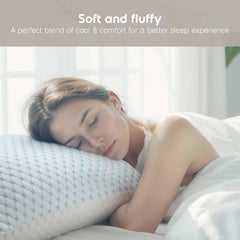 King Size Cooling Pillow with Shredded Memory Foam & Gel Infusion – Adjustable Loft, Breathable Dual-Sided Cover, 20" x 36" (