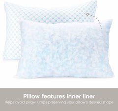 Queen Size Cooling Pillow with Shredded Memory Foam & Gel Infusion – Adjustable Loft, Breathable Dual-Sided Cover, 20" x 30" 