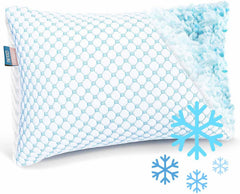 Standard Size Cooling Pillow with Shredded Memory Foam & Gel Infusion – Adjustable Loft, Breathable Dual-Sided Cover, 20" x 2