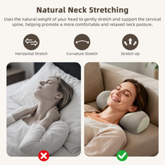 Organic Buckwheat Cervical Pillow – Ergonomic Neck Support for Side and Back Sleepers, Adjustable Firmness with Removable Cov