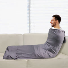 Hooded Sleep Pod: Adults Large Wearable Blanket – Comfy Hooded Cocoon, Cooling, Machine Washable (Grey, 185×50cm)