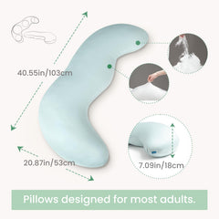 Pea Pod Shape Body Pillow for Adults – Full-Body Support Side Sleeper Pillow, Pregnancy & Back Pain Relief, Soft Hug Pillow w
